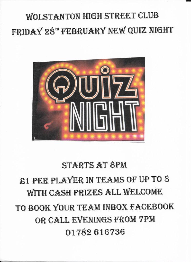 (28th FEBRUARY) <br>
(NEW QUIZ NIGHT)